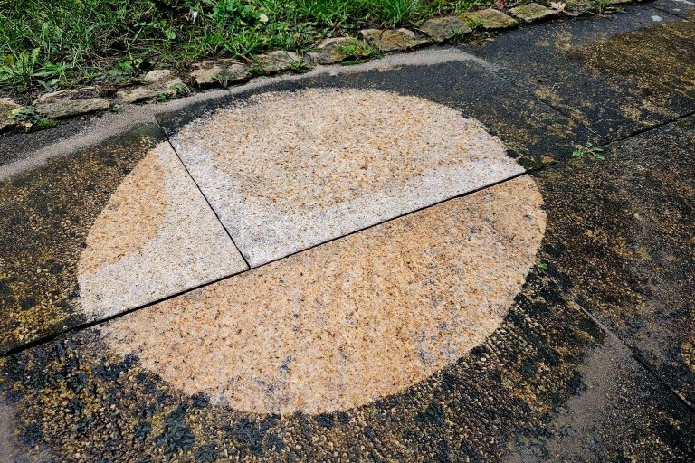 Steinreinigung Brandenburg Probefläche