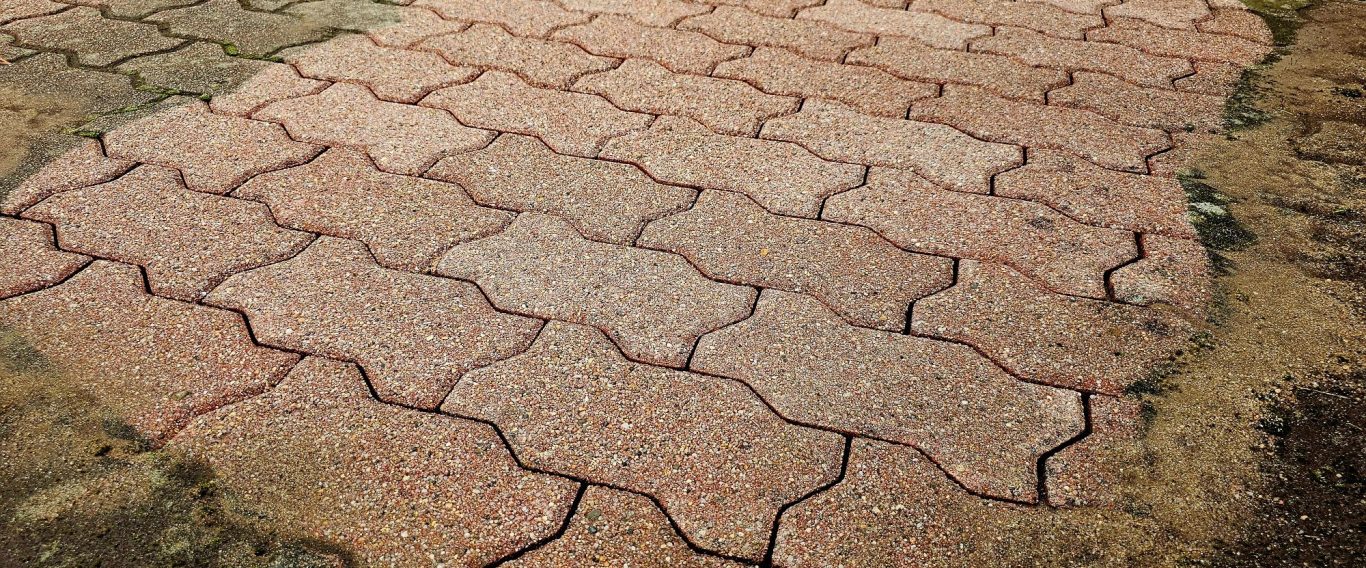 Probefläche Pflastersteinreinigung